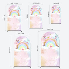 Lofaris Dreamy Rainbow Clouds Butterfly Birthday Arch Backdrop