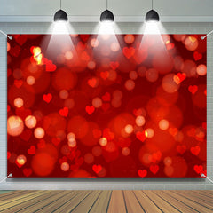 Lofaris Dreamy Red Hearts Dots Bokeh Valentines Day Backdrop