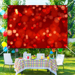 Lofaris Dreamy Red Hearts Dots Bokeh Valentines Day Backdrop