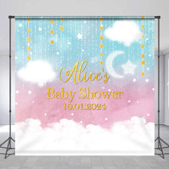 Lofaris Dreamy Sky Cloud Stars Custom Baby Shower Backdrop