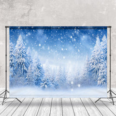 Lofaris Dreamy Snowflakes Pine Trees Winter Photo Backdrop