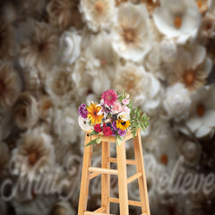 Lofaris Dreamy White Flowers Floral Backdrop For Photography