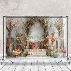 Lofaris Dried Flower Easter Egg Arch Indoor Photo Backdrop