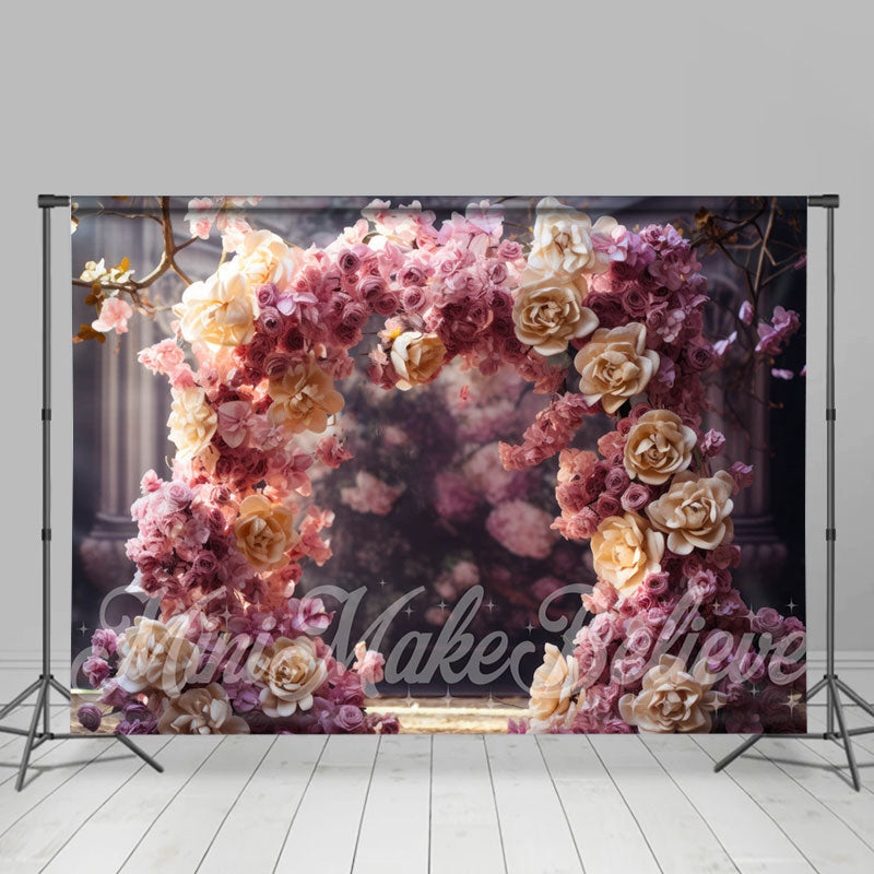 Lofaris Dry Vine Big Floral Arch Door Bokeh Flower Backdrop