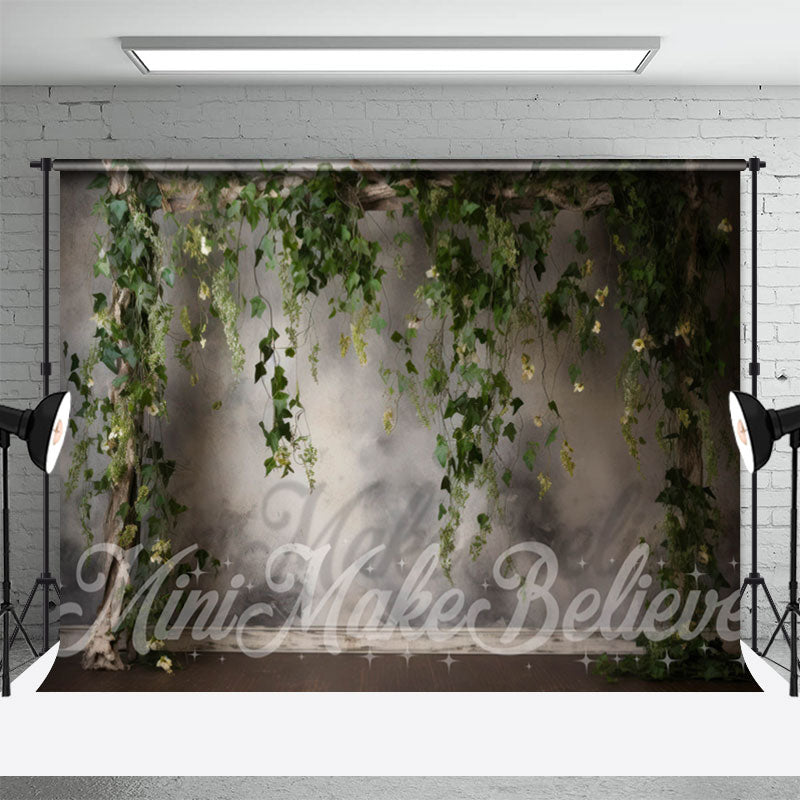 Lofaris Dualtone Wall Gray White Ivy Vines Fine Art Backdrop