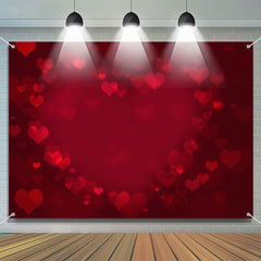 Lofaris Dusky Wine Red Heart Bokeh Valentines Day Backdrop