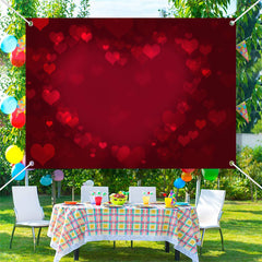 Lofaris Dusky Wine Red Heart Bokeh Valentines Day Backdrop