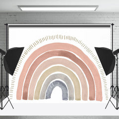 Lofaris Earth Color Rainbow Boho Birthday Cake Smash Backdrop