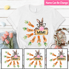 Lofaris Easter Bunny Grandma And Carrot Kids T-Shirt