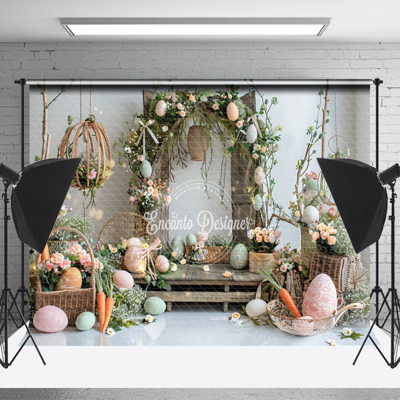 Lofaris Easter Egg Arch Carrot Backdrop For Photo