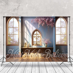 Lofaris Easter Spring Cross Church Interior Window Backdrop