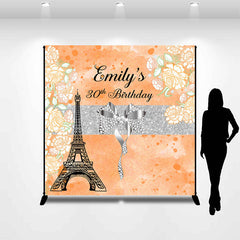 Lofaris Eiffel Tower Yellow Flower Custom Birthday Backdrop