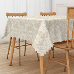 Lofaris Elegant Beige Retro Pattern Rectangle Tablecloth