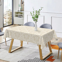 Lofaris Elegant Beige Retro Pattern Rectangle Tablecloth