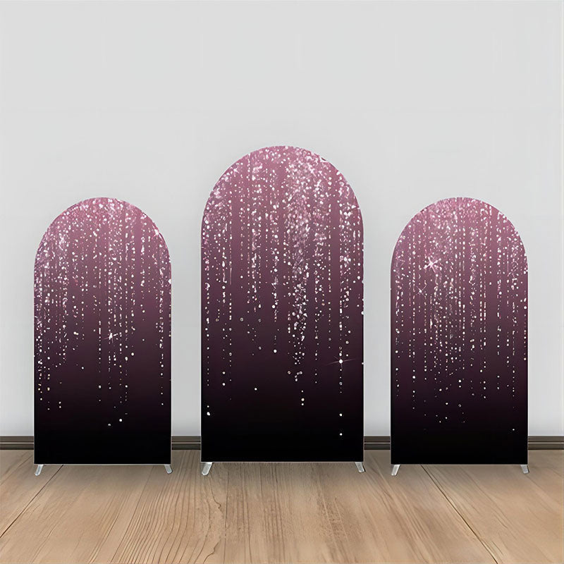 Lofaris Elegant Black Purple Sparkle Party Arch Backdrop Kit