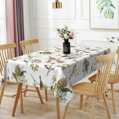 Lofaris Elegant Botanical Pastoral Bird Rectangle Tablecloth