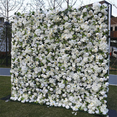 Lofaris Elegant Faux White Floral Bridal Shower Backdrop