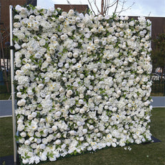 Lofaris Elegant Faux White Floral Bridal Shower Backdrop