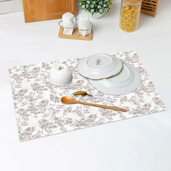 Lofaris Elegant Floral Leaf Watercolor Set Of 4 Placemats