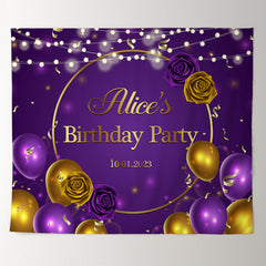 Lofaris Elegant Floral Purple Bokeh Custom Birthday Backdrop