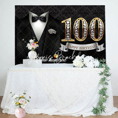 Lofaris Elegant Gentleman Suit Poker 100th Birthday Backdrop