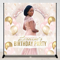 Lofaris Elegant Glitter White Custom Photo Birthday Backdrop