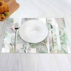 Lofaris Elegant Green Leaf Spring Modern Set Of 4 Placemats