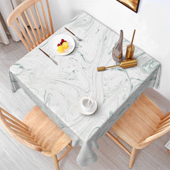 Lofaris Elegant Irregular Patterns White Square Tablecloth