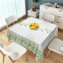 Lofaris Elegant Leaves Fringe Branch White Dining Tablecloth