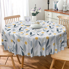 Lofaris Elegant Leaves Patterns Repeat Round Tablecloth