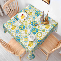 Lofaris Elegant Lemons Patterns Plaids Square Tablecloth