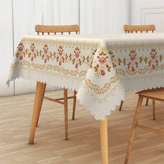 Lofaris Elegant Maize Yellow Floral Pattern Tablecloth Decor