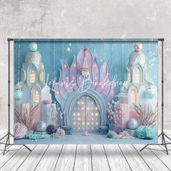 Lofaris Elegant Mermaid Palace Pearls Cake Smash Backdrop