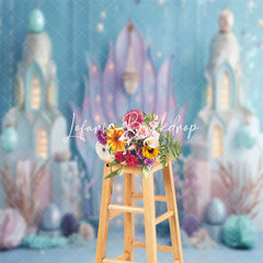 Lofaris Elegant Mermaid Palace Pearls Cake Smash Backdrop