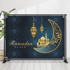 Lofaris Elegant Moon Gold Palace Ramadan Kareem Backdrop