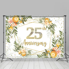 Lofaris Elegant Oranges Floral 25th Anniversary Backdrop