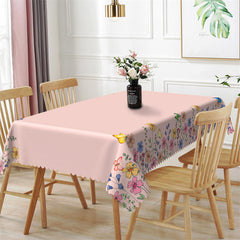 Lofaris Elegant Pink Wildflowers Home Kitchen Tablecloth