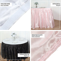 Lofaris Elegant Pleated Satin Table Skirt For Event Decors