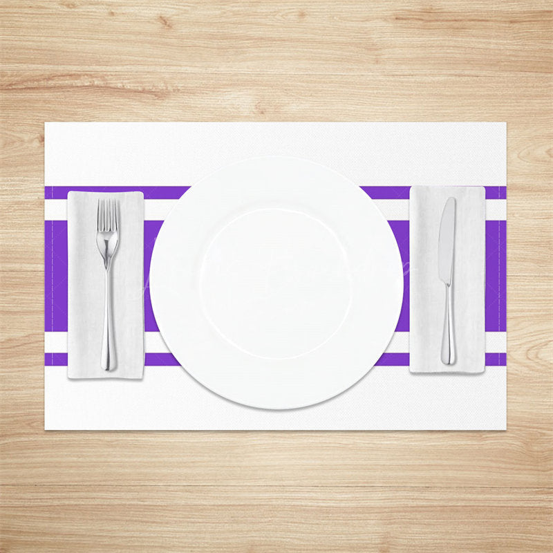 Lofaris Elegant Purple And White Simple Set Of 4 Placemats