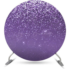 Lofaris Elegant Purple Glitter Round Birthday Party Backdrop