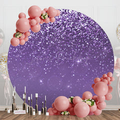 Lofaris Elegant Purple Glitter Round Birthday Party Backdrop