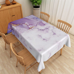 Lofaris Elegant Purple Marble Texture Rectangle Tablecloth