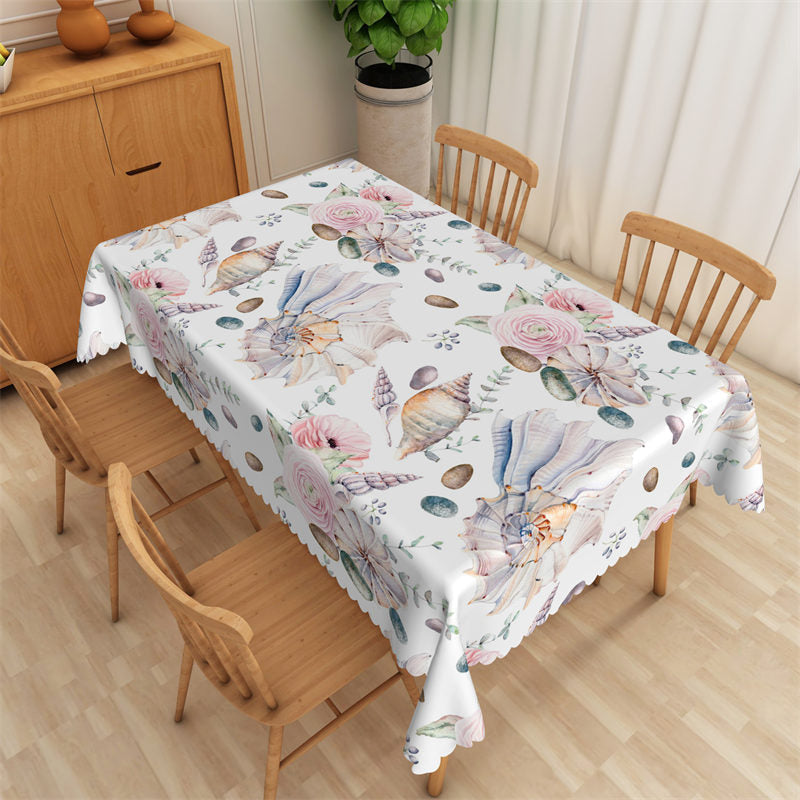 Lofaris Elegant Stylish Whelk Floral Pattern Pink Tablecloth