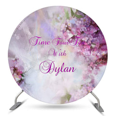 Lofaris Elegant Time Four Tea Purple Floral Circle Backdrop