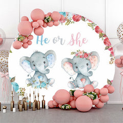 Lofaris Elephant He Or She Gender Reveal Round Backdrop