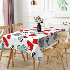 Lofaris Elephant Pandas Hippopotamus Patterns Tablecloth