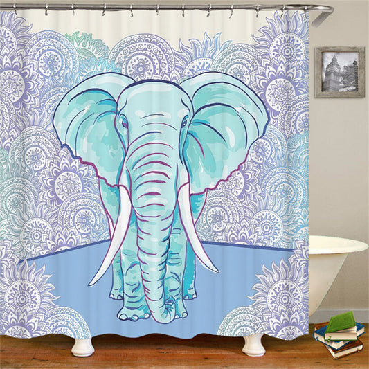 Colorful Elephant Decoration Shower Curtain Set Waterproof - Temu