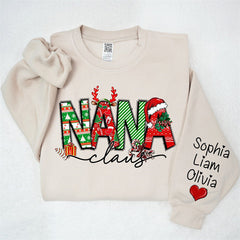 Lofaris Elk Cherry Nana Claus Custom Christmas Sweatshirt