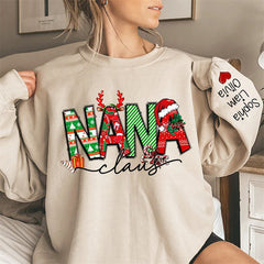 Lofaris Elk Cherry Nana Claus Custom Christmas Sweatshirt