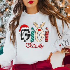 Lofaris Elk Claus Mom Daughter Custom Christmas Sweatshirt